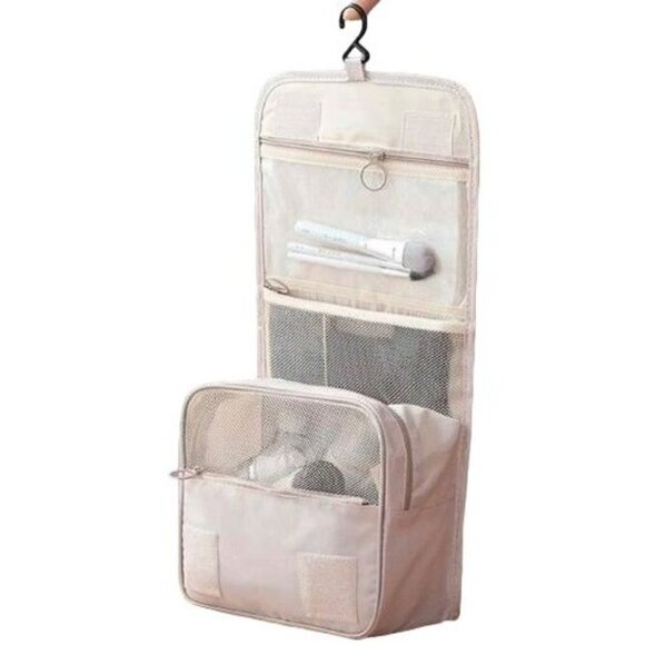 Hanging Travel Bag Cosmetic Toiletry Beige - Picture 1 of 2